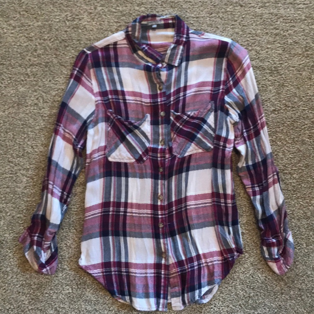 Purple plaid flannel